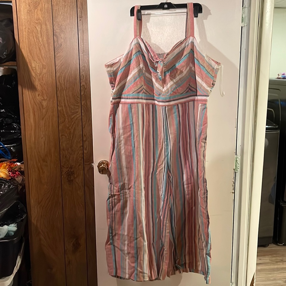 Lane Bryant Colorful Striped Jumpsuit